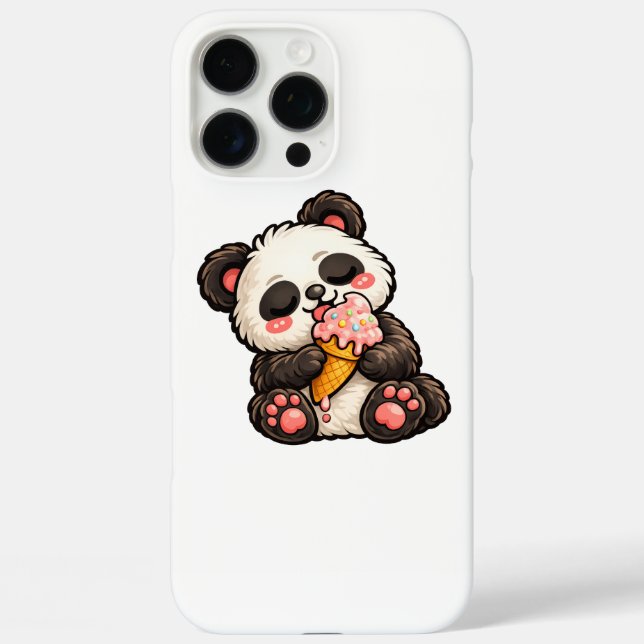 Funda iPhone 16 Pro Max Cute Panda Ice Cream (Reverso )