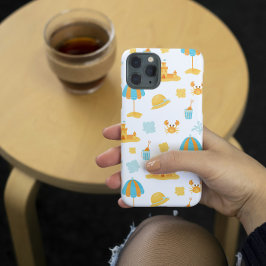 Funda iPhone 16 Pro Max Cute Paraguas de Playa & Castillo de Arena 