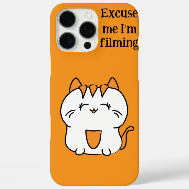 Funda iPhone 16 Pro Max Cuto naranja gato (Reverso )