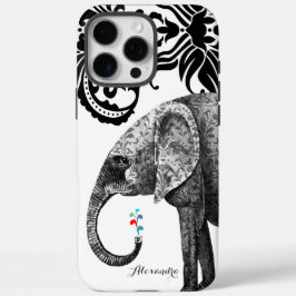 Funda iPhone 16 Pro Max Damasco de Elefante Personalizado