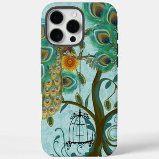 Funda iPhone 16 Pro Max Damasco de pavos reales