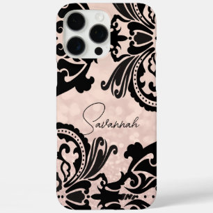 Funda iPhone 16 Pro Max Damasco floral de Rubor Pink Victorian