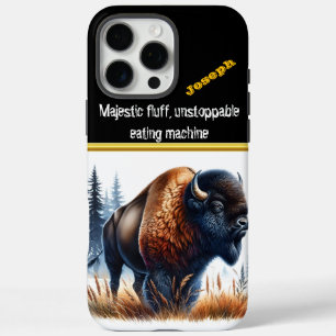 Funda iPhone 16 Pro Max Desfilando búfalo en un bosque sereno