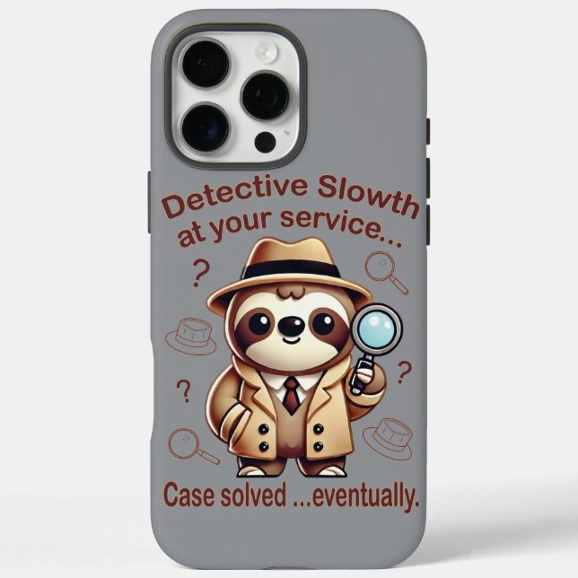 Funda iPhone 16 Pro Max "Detective Sloth" Sloth Private Eye (Reverso)