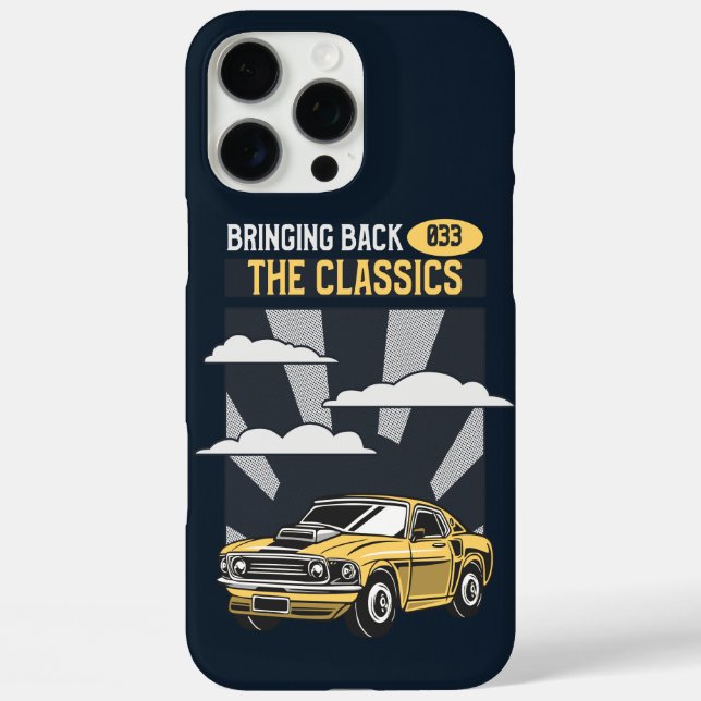 Funda iPhone 16 Pro Max Devolver el coche clásico del músculo retro (Reverso )
