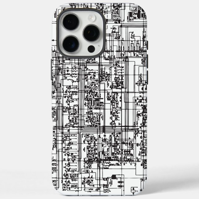 Funda iPhone 16 Pro Max Diagrama de placa de circuito Esquema electrónico  (Reverso)