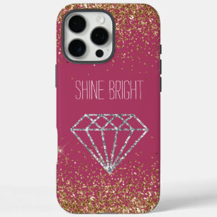Funda iPhone 16 Pro Max Diamante de Plata Brillo Brillante Dorado Glitter