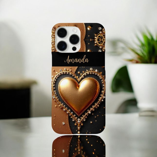 Funda iPhone 16 Pro Max Diamante del corazón radiante (Subido por el creador)