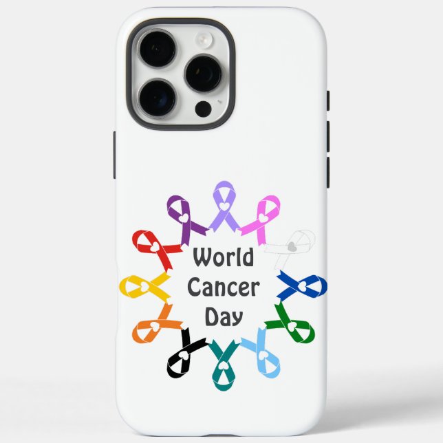 Funda iPhone 16 Pro Max Días Mundial del Cáncer de Mama Prostata de Colon  (Reverso)