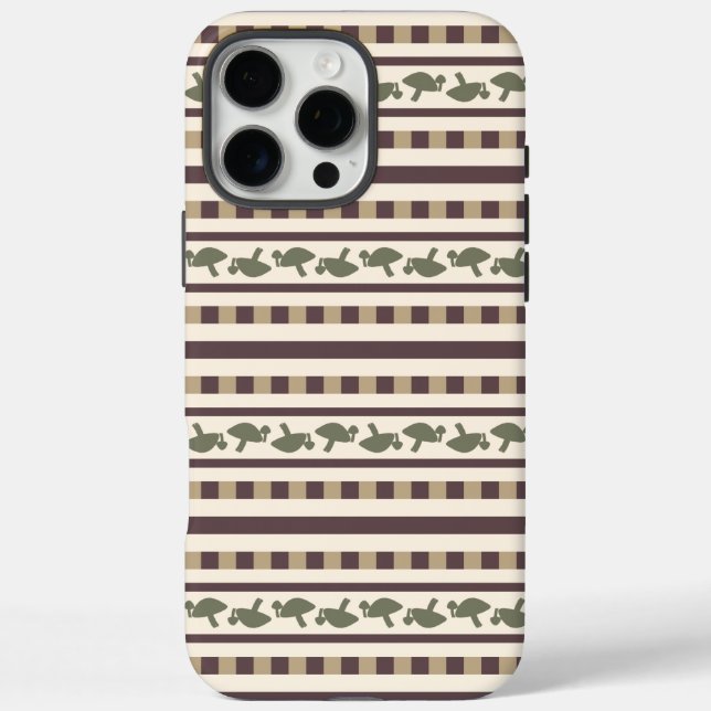 Funda iPhone 16 Pro Max Dibujo de franjas rústicas de champiñones (Reverso)