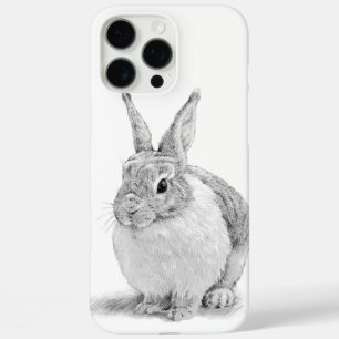 Funda iPhone 16 Pro Max Dibujo de lápiz de conejo corto