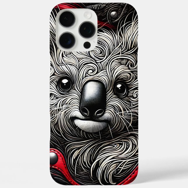 Funda iPhone 16 Pro Max Diseño Artístico de Oso Koala (Reverso )