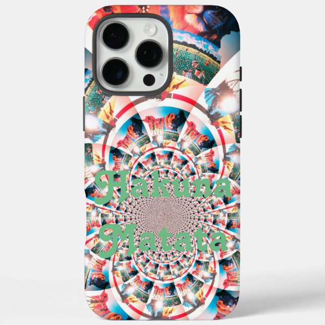Funda iPhone 16 Pro Max Diseño de arte de estilo de impresión africano (Reverso)