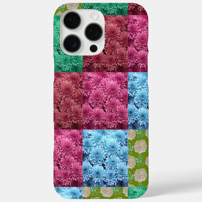 Funda iPhone 16 Pro Max diseño de colcha floral (Reverso )