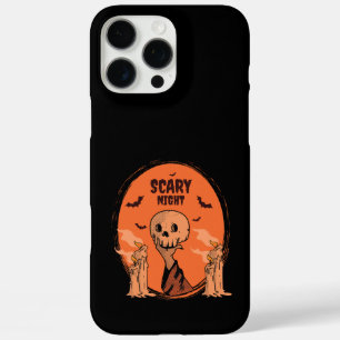 Funda iPhone 16 Pro Max Diseño de cráneo y murciélago de Halloween de noch