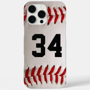 Funda iPhone 16 Pro Max Diseño de jugador de béisbol con número de jersey 