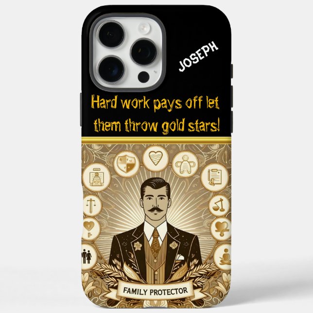 Funda iPhone 16 Pro Max Diseño de un abogado creativo de protección famili (Reverso)