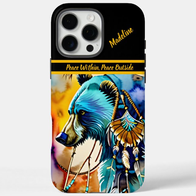 Funda iPhone 16 Pro Max Diseño indígena: Flalia artística (Reverso)