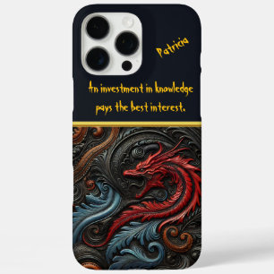 Funda iPhone 16 Pro Max Diseño Intrincado Del Dragón Rojo Con Patrones De