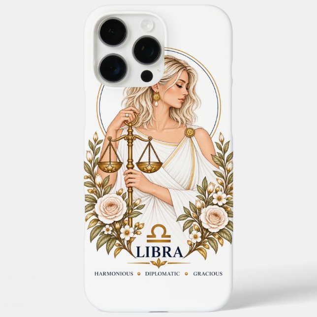 Funda iPhone 16 Pro Max diseño Libra para iPhone 16 (Reverso )