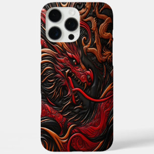Funda iPhone 16 Pro Max Diseño majestuoso del dragón rojo