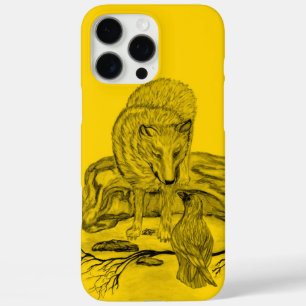 Funda iPhone 16 Pro Max Diseño negro y amarillo de Wolf y Raven
