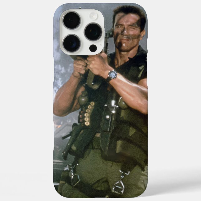 Funda iPhone 16 Pro Max Disparo de cohetes de Arnold Schwarzeneger (Reverso )