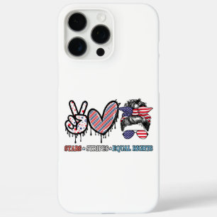 Funda iPhone 16 Pro Max Divertida Bandera de EE. UU. Patriótica