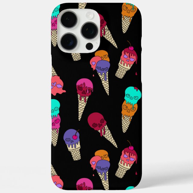 Funda iPhone 16 Pro Max Divertido Melty verano Gótico Skull Helado Crema r (Reverso )