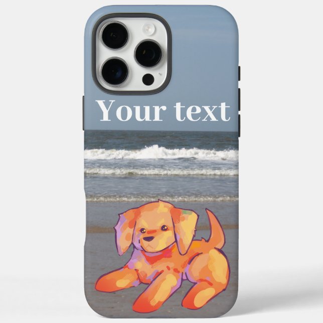 Funda iPhone 16 Pro Max Dog on Beach  (Reverso)