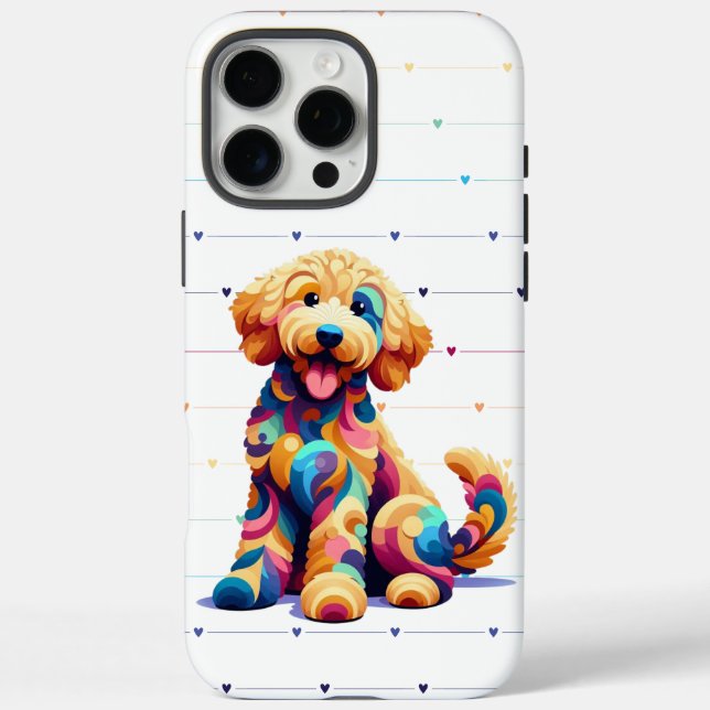 Funda iPhone 16 Pro Max Doodle Dog Love Iphone Case (Reverso)