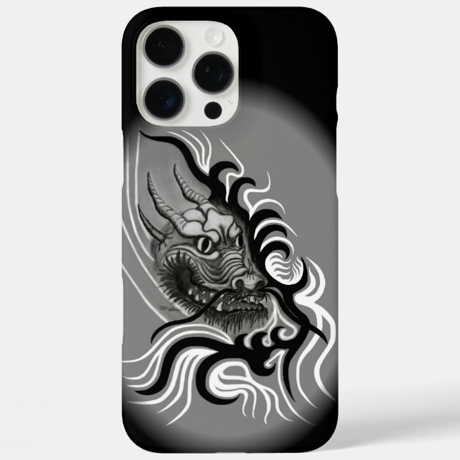 Funda iPhone 16 Pro Max Dragón chino en tatuaje (Reverso )