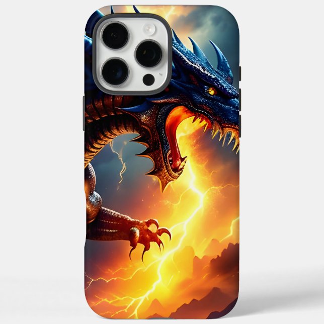 Funda iPhone 16 Pro Max Dragon Fire Lightning Fight Two (Reverso)