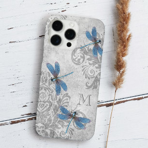 Funda iPhone 16 Pro Max Dragonflies cosecha Damasco con Monograma