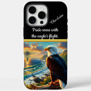 Funda iPhone 16 Pro Max Eagle mirando al sereno amanecer costero
