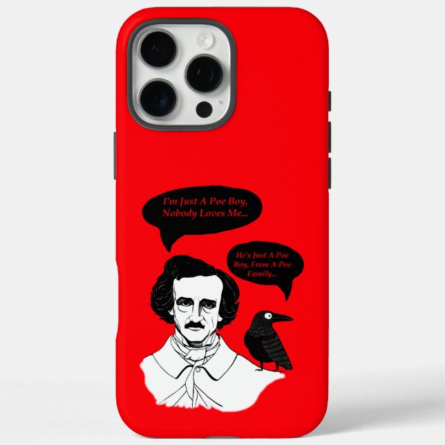 Funda iPhone 16 Pro Max Edgar Allan Poe Boy y Raven (Reverso)