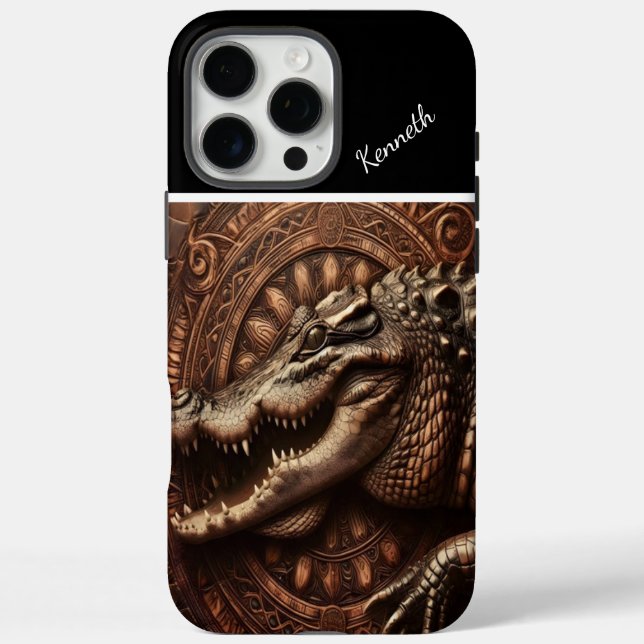 Funda iPhone 16 Pro Max El antiguo abrazo del caimán (Reverso)