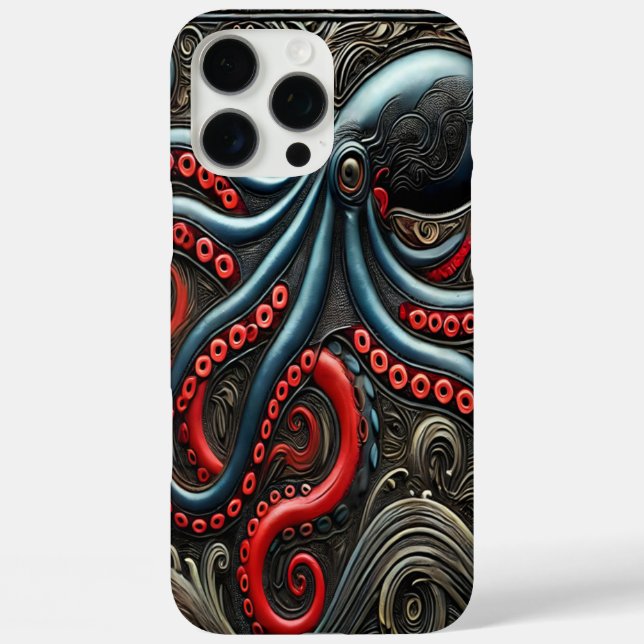 Funda iPhone 16 Pro Max El arte del pulpo: una creación vibrante (Reverso )