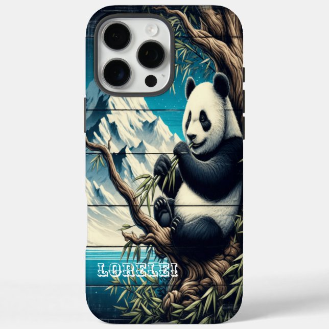 Funda iPhone 16 Pro Max El bosque de Panda escondido: el deplante de bambú (Reverso)