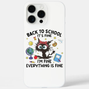 Funda iPhone 16 Pro Max El gato negro vuelve a la escuela, está bien todo