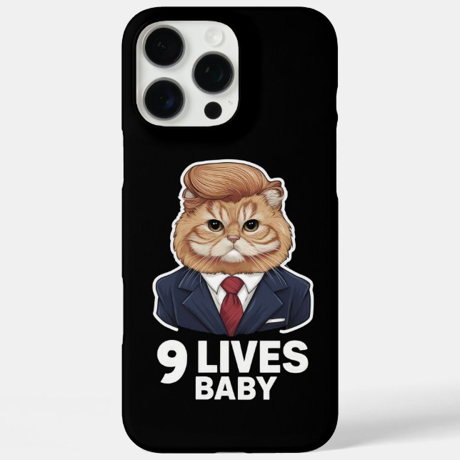 Funda iPhone 16 Pro Max El gato Trump 9 vive a un bebé (Reverso )