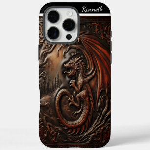 Funda iPhone 16 Pro Max El pico del dragón de cuero