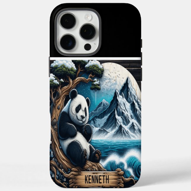 Funda iPhone 16 Pro Max El retiro de Treetop de Panda: Delight de Bamboo (Reverso)