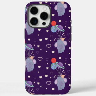 Funda iPhone 16 Pro Max Elefante y paseo en globo aerostático espacial de 
