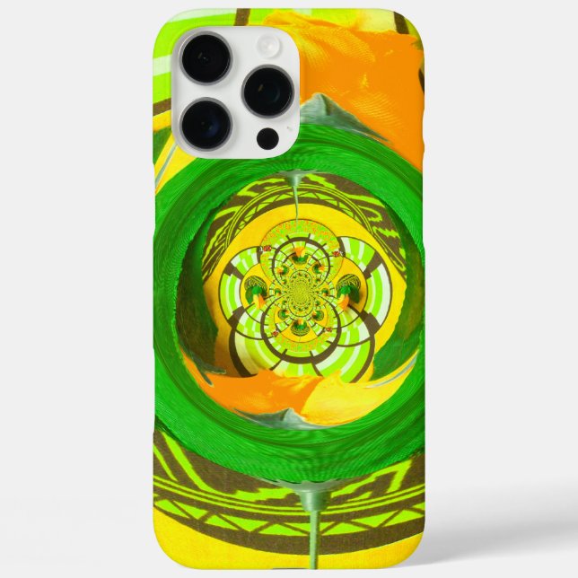 Funda iPhone 16 Pro Max Elegancia dorada: bello arte rosa amarillo african (Reverso )