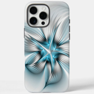 Funda iPhone 16 Pro Max Elegancia floral arte contemporáneo abstracto azul