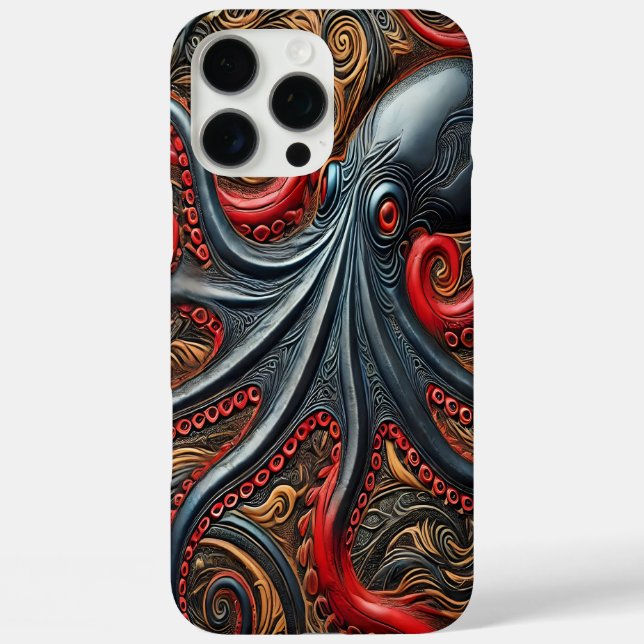 Funda iPhone 16 Pro Max Elegancia Octopus: diseño vibrante (Reverso )