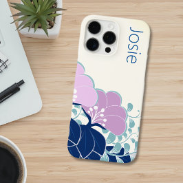 Funda iPhone 16 Pro Max Elegante Camellias rosas Añadir nombre