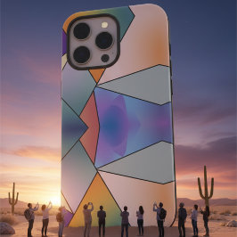 Funda iPhone 16 Pro Max Elegante estética moderna de mármol rosa y azul
