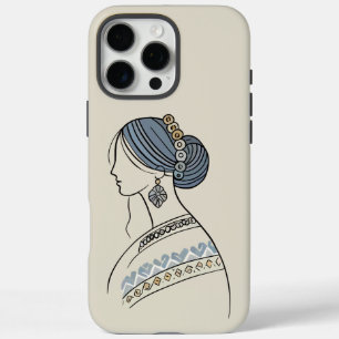 Funda iPhone 16 Pro Max Elegante estuche para iPhone de arte folk ucranian